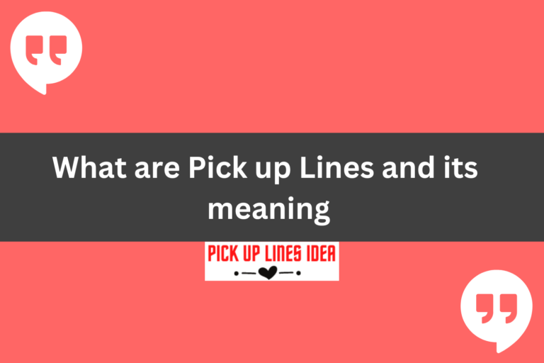 What are Pick up Lines and its meaning